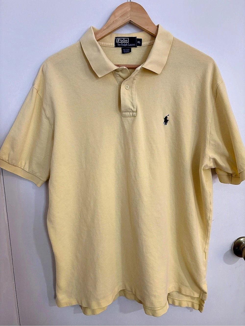 Polo by Ralph Lauren Polo Shirt Men's Cotton Polo in Yellow Size XL